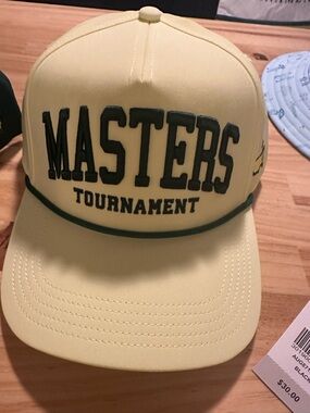 Masters Tournament Yellow Cap with Dark Green Trim